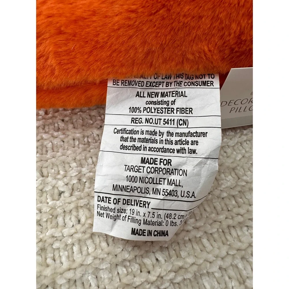 Target Carrot Decorative Pillow Plush Easter Stuffed Animal 19in Orange Kids Toy